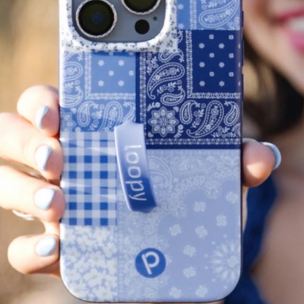 Loopy Case Blue Bandana Pattern Phone Case iPhone 14 Pro Max